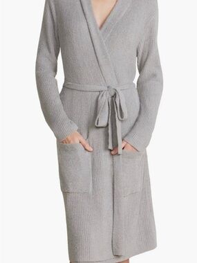 Barefoot Dreams CozyChic™ Lite® Ribbed Robe Gray S/M